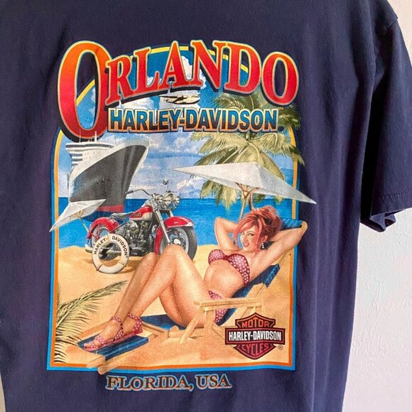 Harley Davidson Orlando Florida Graphic Tee Cotton Shirt Men's XL - Picture 5 of 10